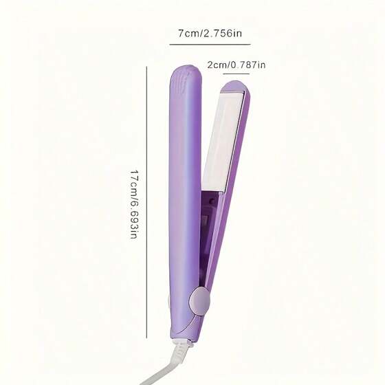 Ultra-Compact Mini Ceramic Hair Straightener – Dual Voltage Flat Iron for Travel, Fast Heat to 200°C, Portable Styling Tool for All Hair Types, Includes Storage Case
