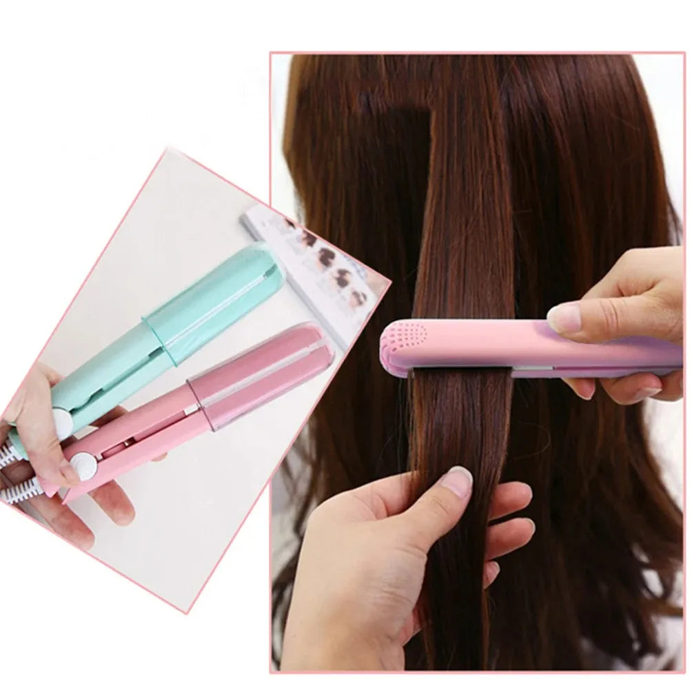 Ultra-Compact Mini Ceramic Hair Straightener – Dual Voltage Flat Iron for Travel, Fast Heat to 200°C, Portable Styling Tool for All Hair Types, Includes Storage Case