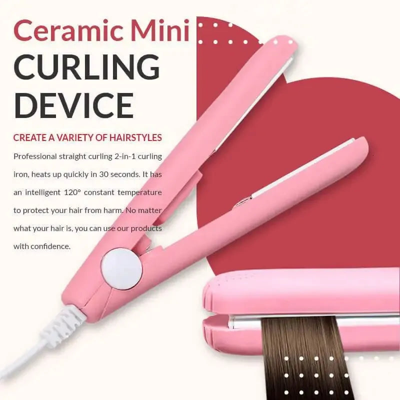 Ultra-Compact Mini Ceramic Hair Straightener – Dual Voltage Flat Iron for Travel, Fast Heat to 200°C, Portable Styling Tool for All Hair Types, Includes Storage Case