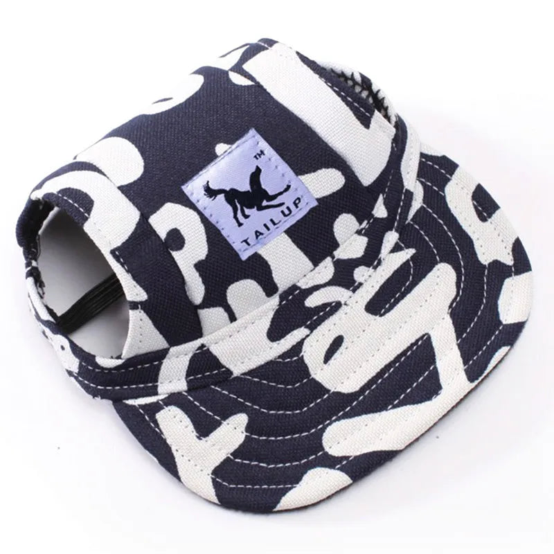Cute Adjustable Cat and Dog Baseball Cap Canvas Cap With Ear Holes For Pet Dogs and Cats