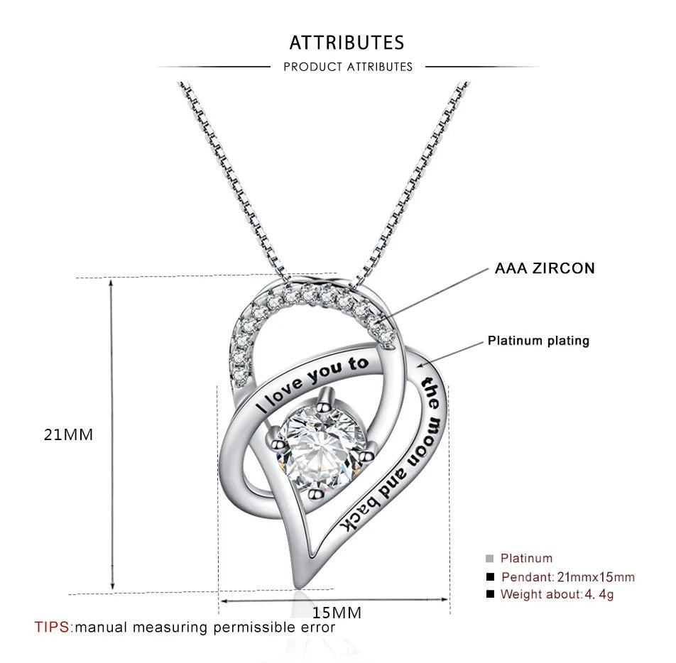 Stunning Mother's Heart Pendant Necklace: Elegance & Charm