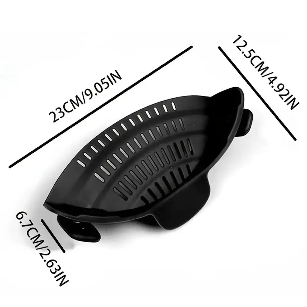 Universal Silicone Clip-On Strainer: Effortlessly Strain Pots & Pans - No More Messes!