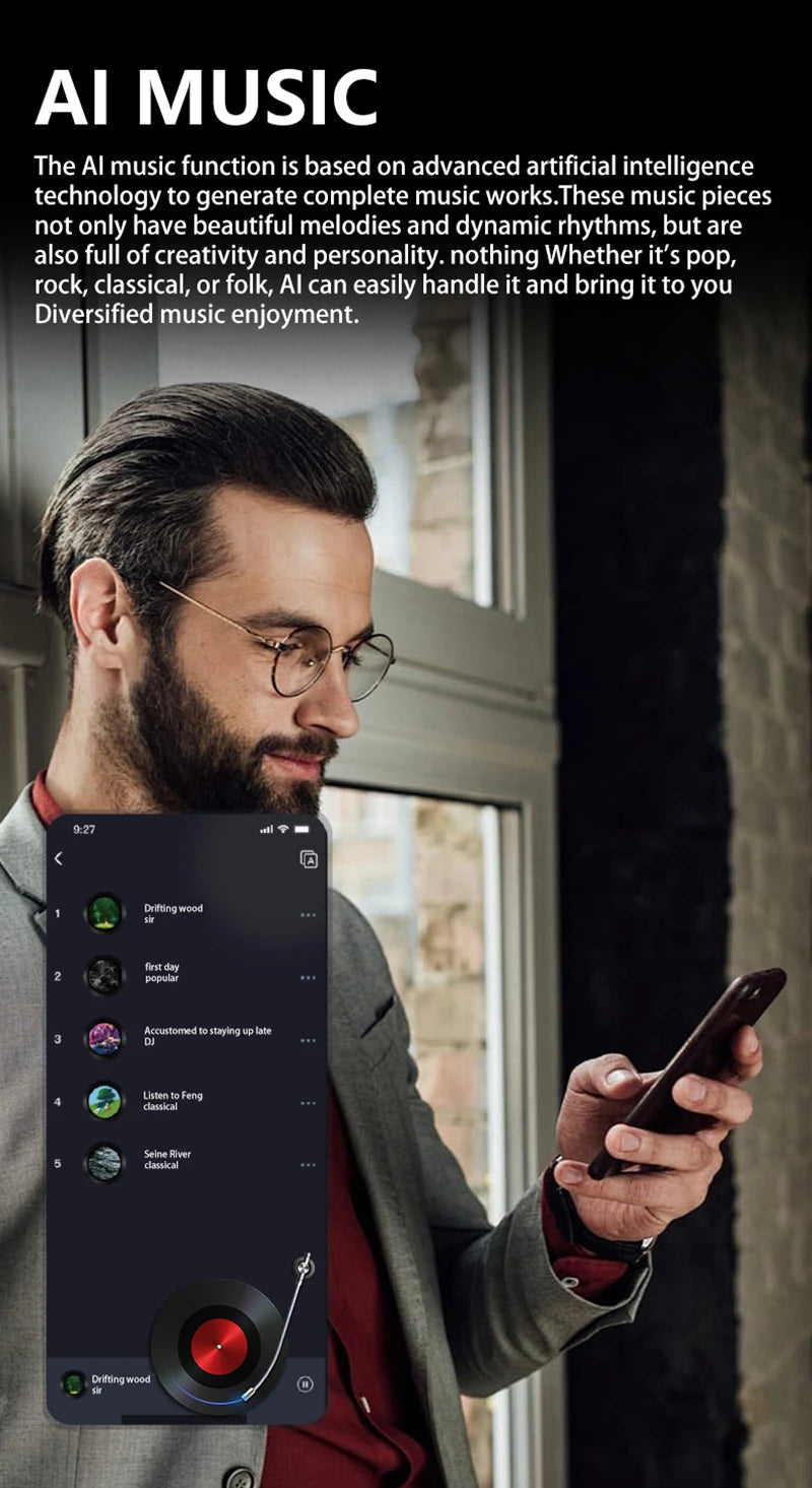 2025 New Smart Glasses AI Artificial Intelligence Translation Bluetooth Integrated Headset Glasses Anti-ultraviolet Sunglasses
