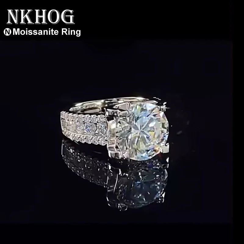 2-Carat Sterling Silver D Color VVS1 Moissanite Engagement Ring