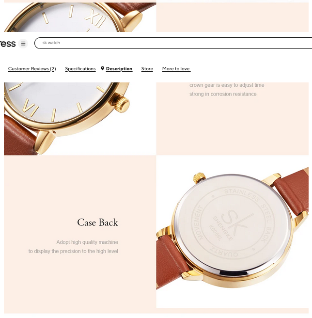 Minimalist Shengke Women's Watch with Marble Dial and Leather Band, Elegant and Waterproof