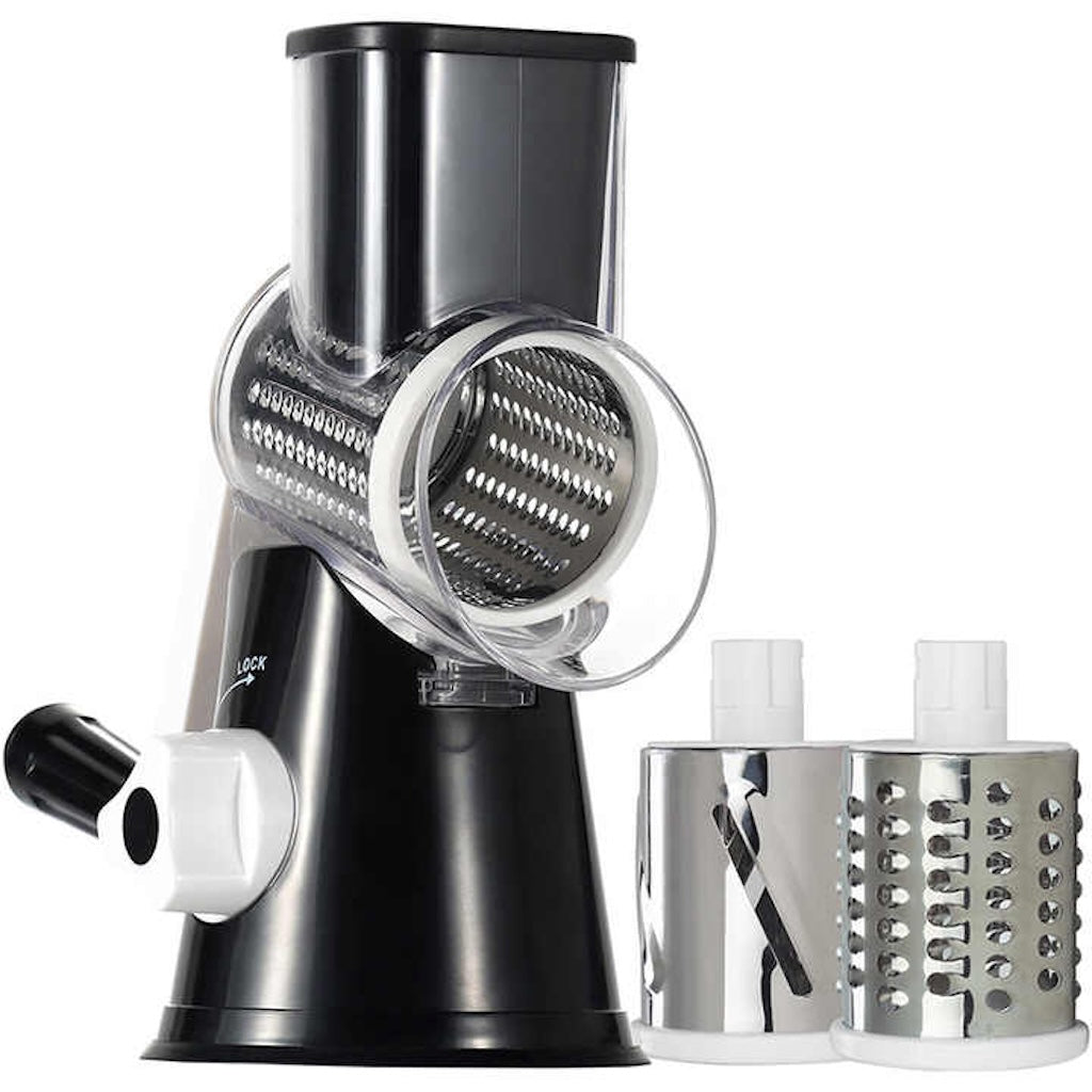 Manual Rotary Food Grater - 12x Faster Shredding, Manual Food Grater with Stainless Steel Blades
