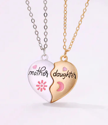 Mother & Daughter Matching Heart Magnetic Pendant Set: A Bond of Love