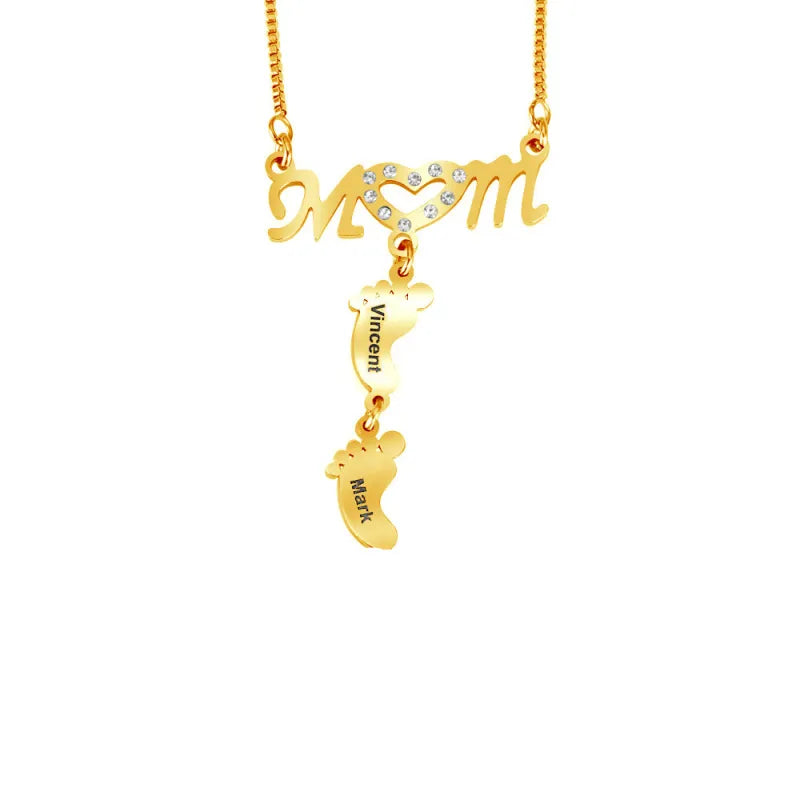 Personalized Baby Feet Stainless Steel Pendant Necklace: A Cherished Keepsake
