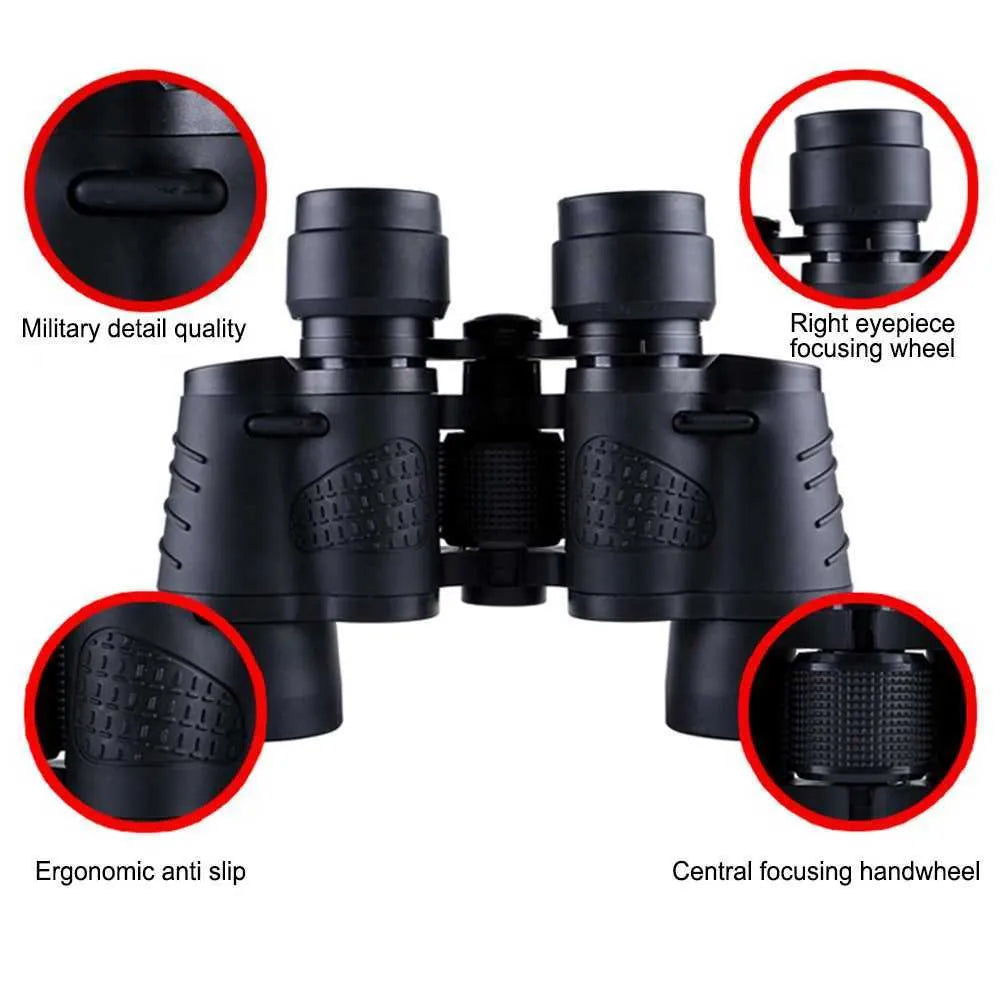 Waterproof Premium 80x80 HD Military Zoom Binoculars - Compact High-Power Binoculars with BAK4 Prism & FMC Coating for Bird Watching, Sports, Travel, Hunting, Theater, Concerts - Complete Kit with Carrying Case