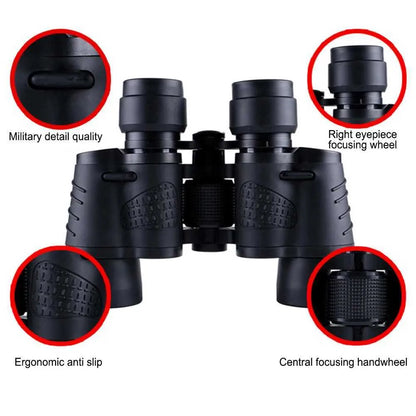 Waterproof Premium 80x80 HD Military Zoom Binoculars - Compact High-Power Binoculars with BAK4 Prism & FMC Coating for Bird Watching, Sports, Travel, Hunting, Theater, Concerts - Complete Kit with Carrying Case