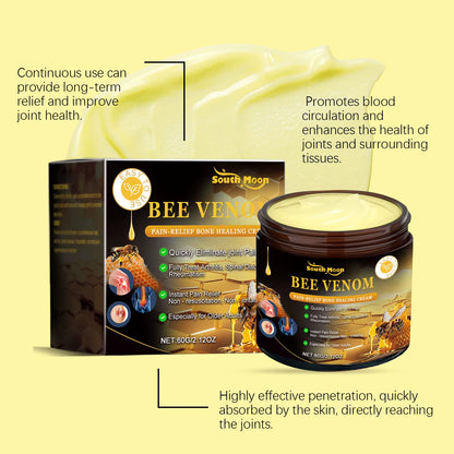 Bee Venom Joint Relief Cream (2-Pack) - 60g Natural Pain Relief Cream with Honey & Glycerin for Arthritis, Muscle Pain & Joint Stiffness