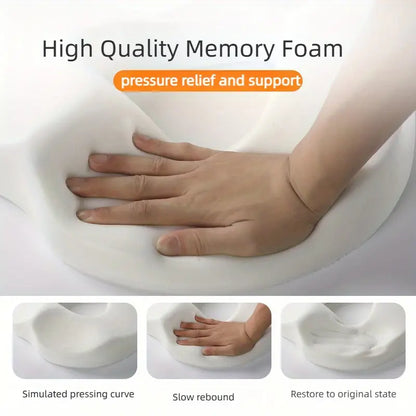 Sciatica & Tailbone Relief Seat Cushion - Ergonomic Memory Foam Donut Pillow for Office Chair, Car, & Wheelchair, Improves Posture & All-Day Comfort, Gray