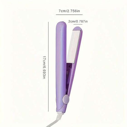 Ultra-Compact Mini Ceramic Hair Straightener – Dual Voltage Flat Iron for Travel, Fast Heat to 200°C, Portable Styling Tool for All Hair Types, Includes Storage Case