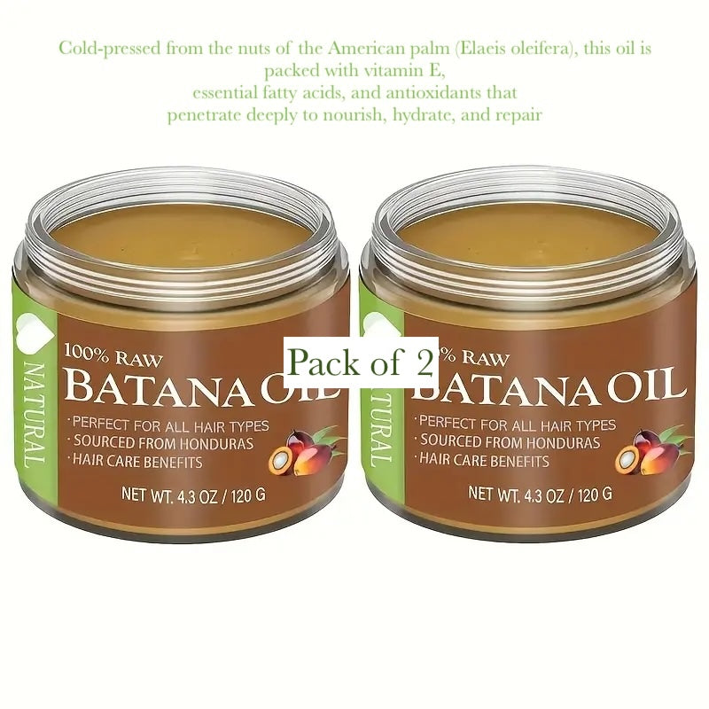 2-Pack 100% Raw Batana Oil from Honduras – Hair Growth & Repair Treatment (4.3oz / 120g Each)