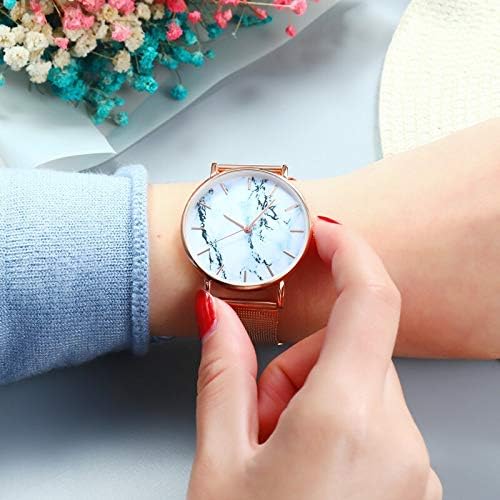 Fashion Rose Gold Mesh Band Creative Marble Female Wrist Watch Luxury Women Quartz Watches Gifts Relogio Feminino