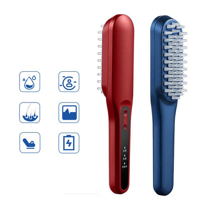 Rechargeable Portable LED Hair Growth Comb - Travel-Size Scalp Massager with Red/Blue Light Therapy & 9 Treatment Modes
