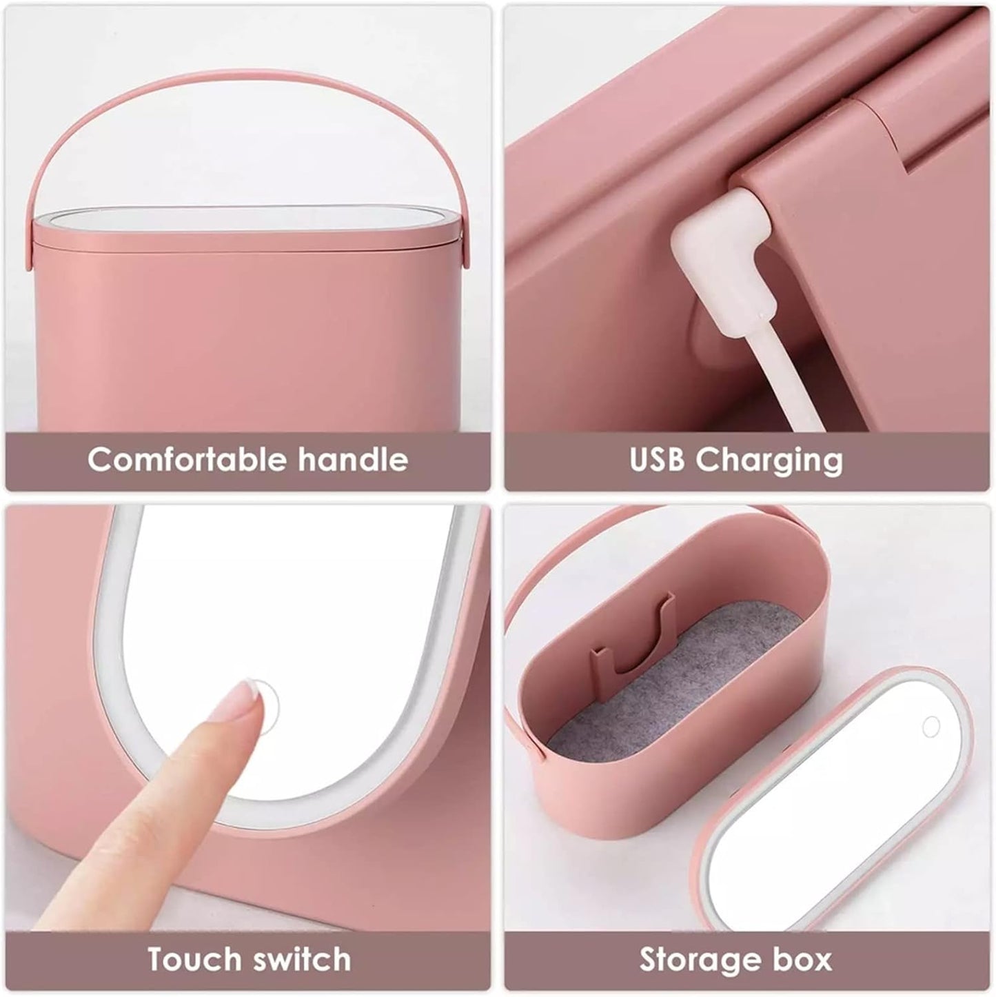All-in-One LED Makeup Organizer Box with Rechargeable 5200K Mirror – Portable Cosmetic Storage, Adjustable Dividers & USB Charging, Travel Vanity Case for Makeup, Skincare & Jewelry