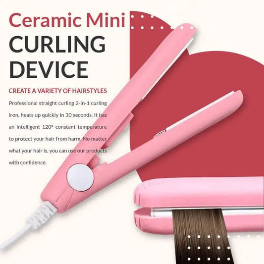 Ultra-Compact Mini Ceramic Hair Straightener – Dual Voltage Flat Iron for Travel, Fast Heat to 200°C, Portable Styling Tool for All Hair Types, Includes Storage Case