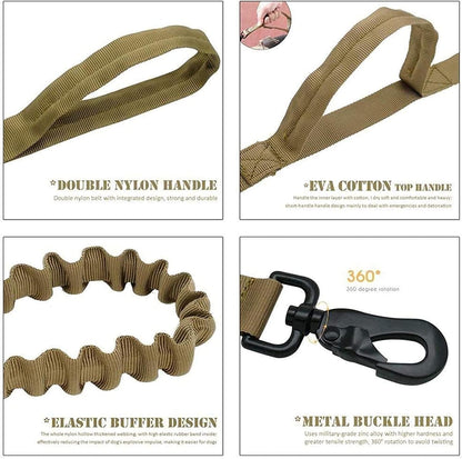 Military-Grade Adjustable Dog Harness - Durable Nylon Harness with MOLLE System; Padded Comfort for Training and Hiking