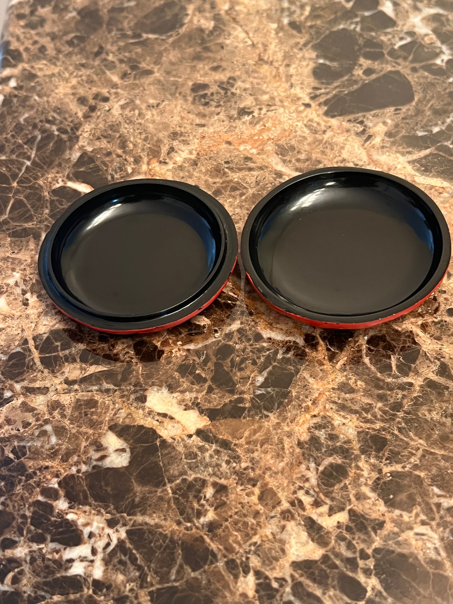 Vintage Chinese Hand-Carved Round Cinnabar Lacquer Trinket Box: Peony of Prosperity