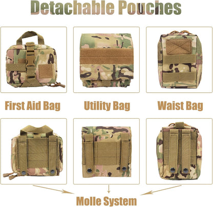 Military-Grade Adjustable Dog Harness - Durable Nylon Harness with MOLLE System; Padded Comfort for Training and Hiking