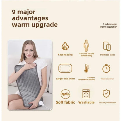 Extra-Large 40" x 20" Heating Pad for Back, Neck, Shoulders & Legs - Fast-Heating, Washable Electric Heating Pad with 9 Heat & 4 Timer Settings for Full Body Pain & Muscle Relief