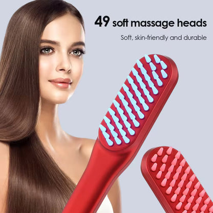 Rechargeable Portable LED Hair Growth Comb - Travel-Size Scalp Massager with Red/Blue Light Therapy & 9 Treatment Modes