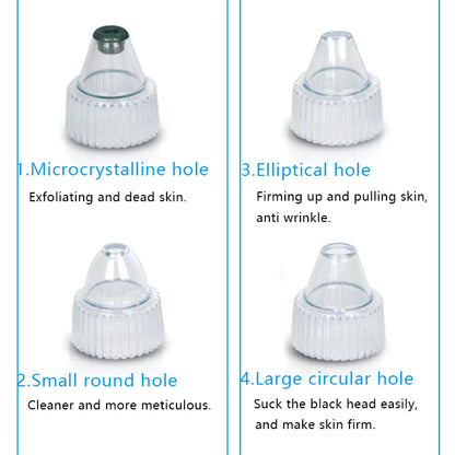 Ultimate 4-in-1 Rechargeable Blackhead Remover & Facial Pore Vacuum with Steamer – Deep Cleansing & Skin Tightening Technology