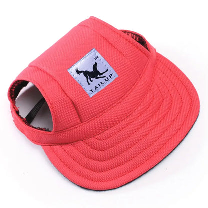 Cute Adjustable Cat and Dog Baseball Cap Canvas Cap With Ear Holes For Pet Dogs and Cats