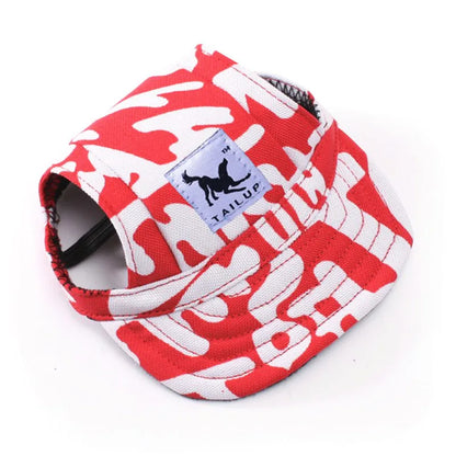 Cute Adjustable Cat and Dog Baseball Cap Canvas Cap With Ear Holes For Pet Dogs and Cats