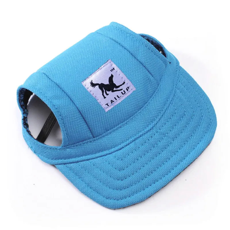 Cute Adjustable Cat and Dog Baseball Cap Canvas Cap With Ear Holes For Pet Dogs and Cats
