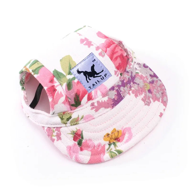 Cute Adjustable Cat and Dog Baseball Cap Canvas Cap With Ear Holes For Pet Dogs and Cats