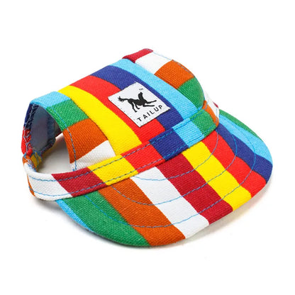Cute Adjustable Cat and Dog Baseball Cap Canvas Cap With Ear Holes For Pet Dogs and Cats