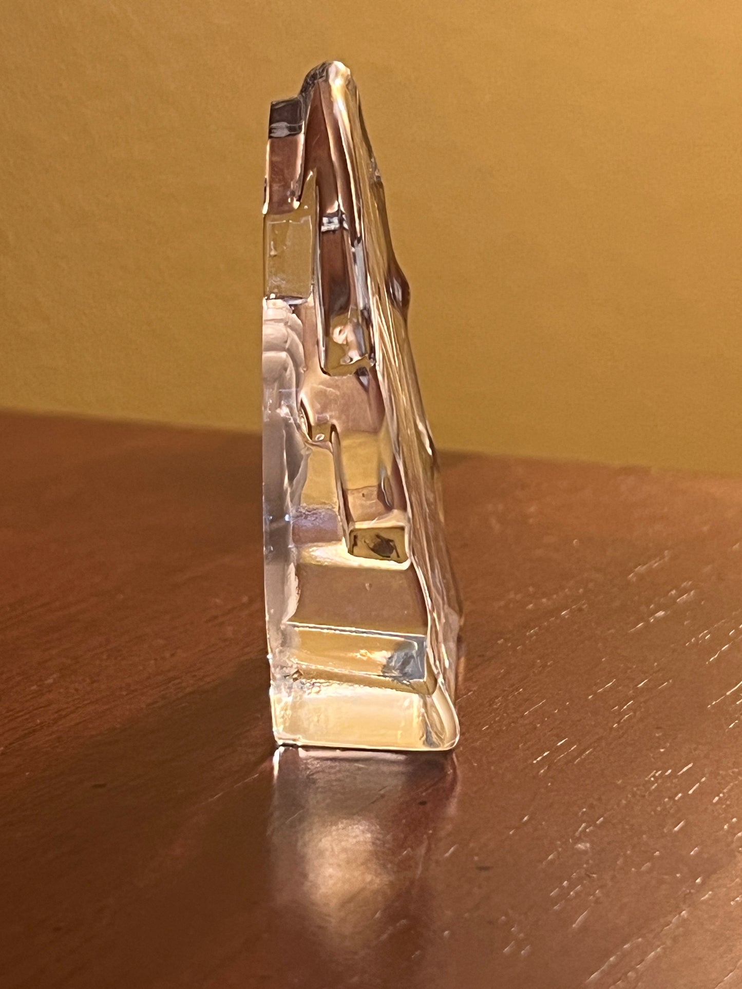 Vintage Viking Glass Praying Hands Paperweight | 1970s 3D Crystal Art Religious Figurine