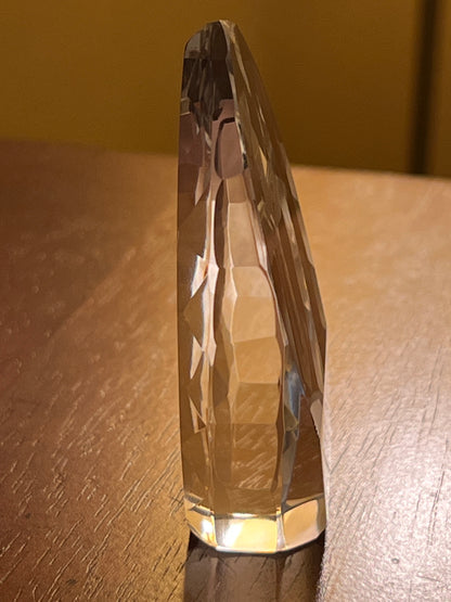 Vintage 3D Laser-Etched Crystal Crucifix Paperweight | Jesus on the Cross Art Glass