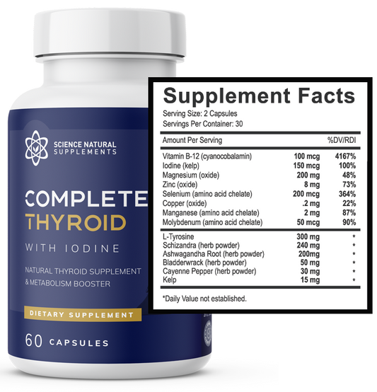 Science Natural Supplements Complete Thyroid with Iodine, 60 Capsules