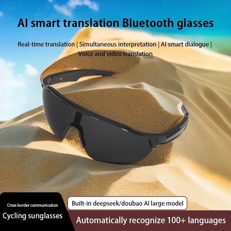 2025 New Smart Glasses AI Artificial Intelligence Translation Bluetooth Integrated Headset Glasses Anti-ultraviolet Sunglasses
