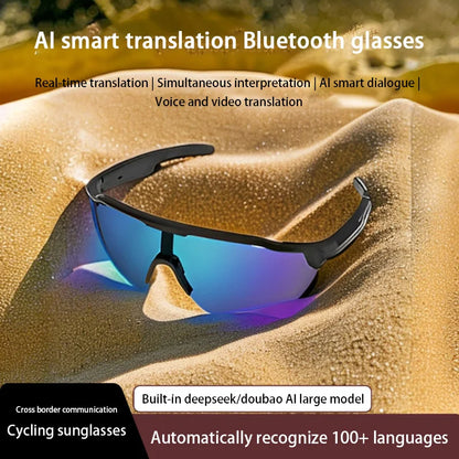 2025 New Smart Glasses AI Artificial Intelligence Translation Bluetooth Integrated Headset Glasses Anti-ultraviolet Sunglasses