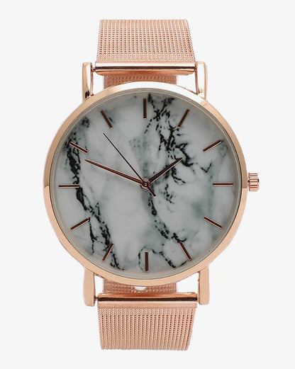 Fashion Rose Gold Mesh Band Creative Marble Female Wrist Watch Luxury Women Quartz Watches Gifts Relogio Feminino