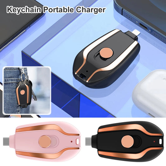Never Be Without Power: Ultra-Compact 1500mAh Keychain Portable Charger for iPhone &amp; Android, Emergency Power Bank for Smartphones