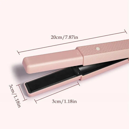 Portable Cordless Hair Straightener & Curler - USB Rechargeable 2-in-1 Flat Iron with Tourmaline Ceramic Plates | 30-Second Heat-Up, 3 Temperature Settings for All Hair Types