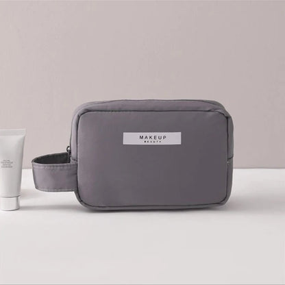 Elegant Travel Makeup Bag - Waterproof Nylon Cosmetic Storage with Smart Organization System