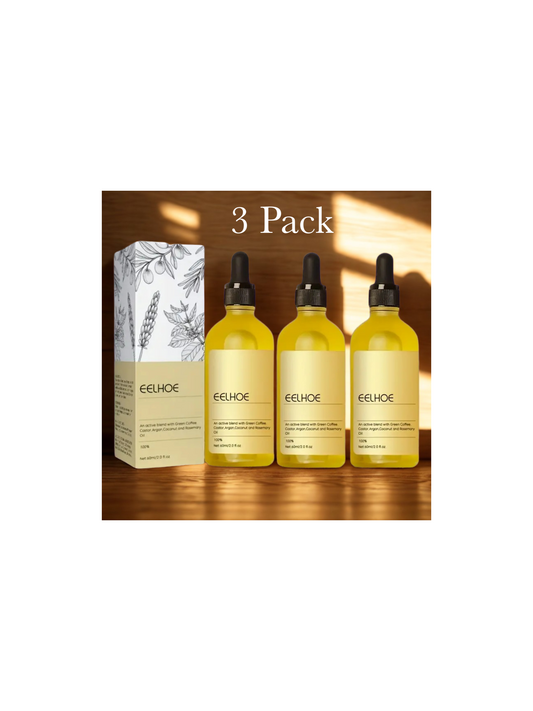 EELHOE Rosemary Hair Growth Oil Serum - 3-Pack Natural Formula for Hair Thinning (60ml Each)