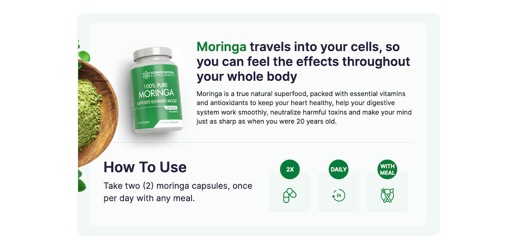 Science Natural Supplements: 100% Pure 800mg Moringa Capsules (60 Count)