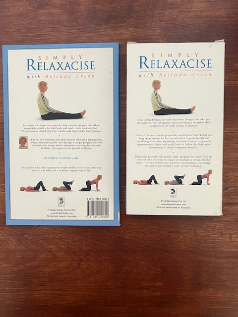 Vintage Simply Relaxacise! 64-Page Book & VHS Tape Set - Belinda Green’s 15-Minute Stretching & Relaxation Program | NEW/Never Used!