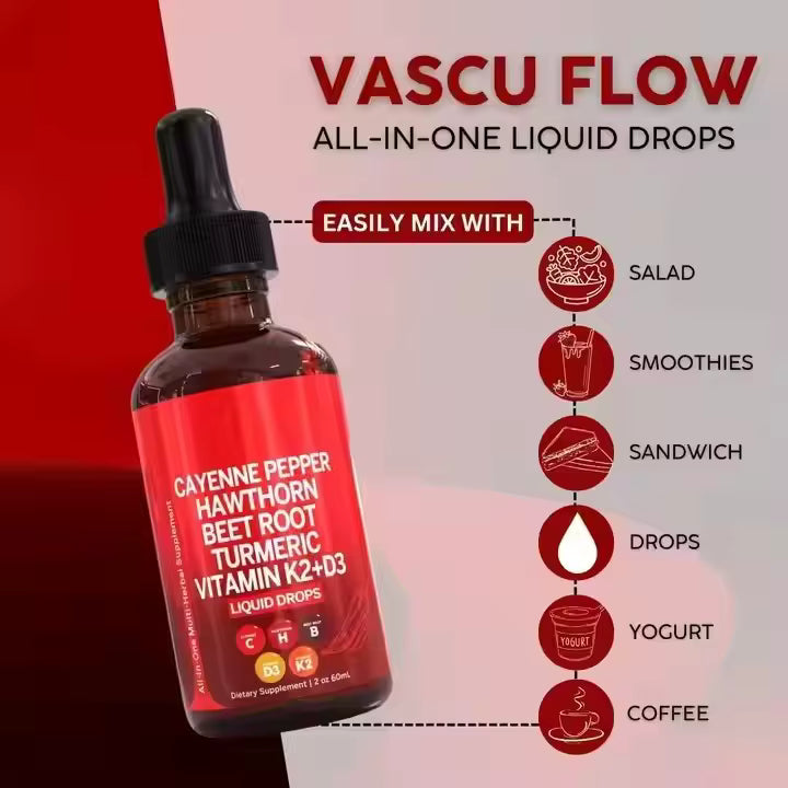 Premium Cayenne Pepper Liquid Drops with Vitamin D3 K2 Complex - Metabolism & Circulation Support Supplement with Turmeric, Ginseng & Hawthorn Berry - Natural Energy Booster for Men & Women - 2 fl oz