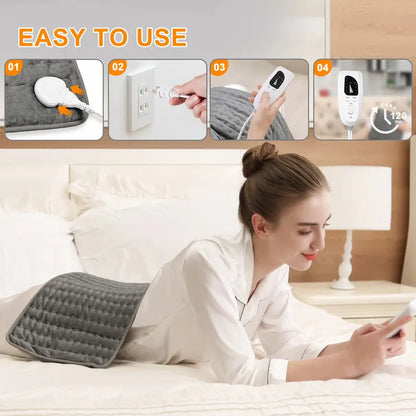 Portable & Washable Heating Pad for Pain Relief - 24" x 12" with Remote Control, 6 Heat Levels & Auto Shut-Off Timer - Perfect Gift for Back, Neck & Muscle Relief