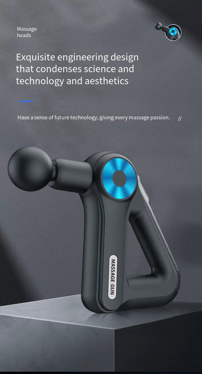 9-Speed Deep Tissue Massage Gun, 9 Heads, LCD Display, Rechargeable, Low Noise, Quiet Handheld Percussion Massager for Muscle Recovery, Pain Relief & Relaxation