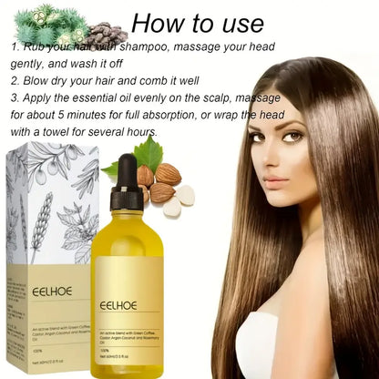 EELHOE Rosemary Hair Growth Oil Serum - 3-Pack Natural Formula for Hair Thinning (60ml Each)