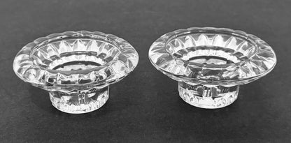 Set of 2 Vintage KIG Indonesia Pressed Glass 3-in-1 Candle Holders